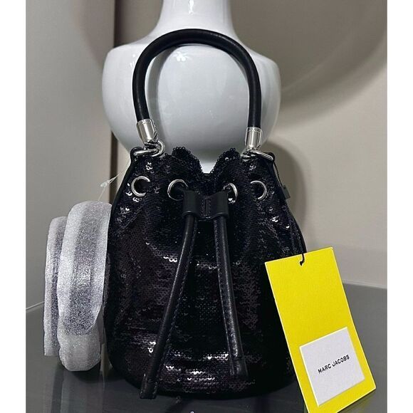 Marc Jacobs The Micro Sequin Bucket Bag, BLACK - Picture 3 of 16
